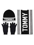 Tommy Hilfiger Herren, Scarf and Glove Set Beanie-Mütze, Schwarz, Einheitsgröße