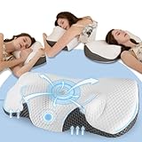 Nackenkissen Kopfkissen, Orthopädisches Kopfkissen Nackenschmerzen aus Memory Foam Pillow, Ergonomisches Kissen für optimale Unterstützung, Nackenstützkissen für Seiten Rückenschläfer & Bauchschläfer