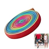 WUSJCOF 1 Rollen Gummitwist Kinder, Hüpfgummi, Indoor & Outdoor Kinderspiele für Kinder Mädchen Junge ab 6-10 Jahre (6 Meter) (Regenbogenfarben)