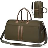 Suweir Kleidersack Reisetasche Anzugtasche Garment Duffle Bag mit Schuhfach Nassfach 3 in 1 Hängenden Faltbaren Koffer Anzug Reisetaschen Travel Bag für Männer, Frauen, Reisen, Business (Grün)