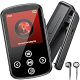 OGVDOE MP3 Player Bluetooth 5.4 Sport 128GB mit 1,54 Zoll TFT Farbbildschirm, Mini Musik Player mit Clip, mit unabhängiger Lautstärketaste, HD-Lautsprecher, FM Radio, Ebook, Recorder, Schwarz