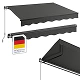 STEELSØN Gelenkarmmarkise Kestria 250x200 cm Markise Sonnenmarkise Sonnenschutz Gelenkmarkise aus Aluminium/Polyester wetterfest Blickdicht anthrazit