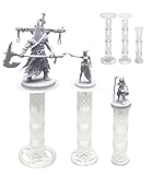 Lixusia Combat Risers for Flying Miniatures, DND TRPG Terrain Flight Stands, Raised Platforms, 8 Adjustable Tiers with 3 Stands and Bases, (Crystal White)