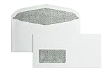 1000 Stück, Kuvertierhüllen, DIN C6/5, Nassklebung, Geschwungene Klappe, 80 g/qm Offset, Mit Fenster, Weiß, Blanke Briefhüllen