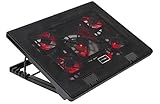 Mars Gaming MNBC2, PC-Kühlständer, 5 Lüfter, rote LED, 2X USB, 17.35'', Schwarz