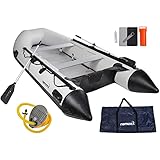 NEMAXX® Professional Schlauchboot 330 cm – Aufblasbares 5-Personen Paddelboot (C-Kategorie)–Sport-,Ruder-,Angelboot–Stabil & Langlebig – Hellgrau – inkl. 2 Paddel, Luftpumpe, Tasche und Reparatur-Set