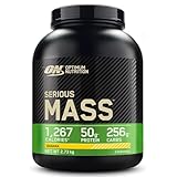 Optimum Nutrition Serious Mass hochkalorisches Proteinpulver für Masseaufbau mit 25 Vitaminen und Mineralien, Kreatinmonohydrat und Glutamin, Bananengeschmack, 8 Portionen, 2,73 kg