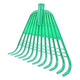 Gatuida Robuster Gartenrechen Kunststoff Laubbesen Ersatzkopf für Unkraut Laub und Getreidetrocknung Ergonomisch Vielseitig für Gartenarbeit und Rasenpflege Grün