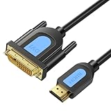 Tobfit Kabel für HDMI auf DVI Adapter Kabel 1.5m, HDMI-DVI-Adapterkabel 1080P Highspeed Full HD 24+1 bidirektional Konverter unterstützt 3D