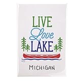 Live Love Lake Michigan, Sammlerstück, Reise-Souvenir, Lakehouse-Kühlschrankzubehör, 5,3 x 7,9 cm