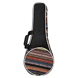 SOIMISS Deluxe Mandolinentasche Nationalstil mit Dicker Polsterung Handtasche und Verstellbarem Doppel Rucksackdesign Bequem Tragbar für Musiker und Instrumentenschutz