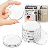 Türstopper Wand Selbstklebend 8 Stück Türklinkenpuffer Transparent - Wandpuffer als Schutz für Wand und Tür -Türpuffer Wandschutz als Gummipuffer für Türklinken gegen Türanschlag Türgriff Schutz 50mm