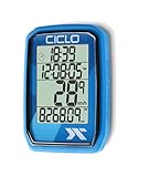 CICLO PROTOS 205 drahtloser Fahrradcomputer, in blau, mit 5 automatischen Funktionen
