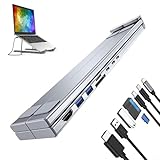 Laptop-Ständer – Laptop- | Höhenverstellbarer Tablet-Ständer | 8-in-1 Multiport-Charge-Riser zur Kühlung der Ladung für Computer