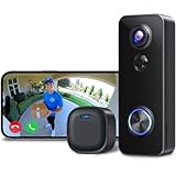 XTU WLAN Türklingel mit Kamera, 2K UHD Kabellose Video-Türklingel, 180° Ultrabreiten Sichtfeld, PIR-Bewegungserkennung, Nachtsicht, Zwei-Wege-Audio, SD-Karte/Cloud-Speicher, Kompatibel mit Alexa