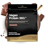 Protein Works | Vegan Protein 360 – GOLD Innovation, Chocolate Silk, 33 Portionen, 100% pflanzlich & natürlich, Premium-Multi-Protein-Mix, fettarmer & kalorienarmer Shake, 1kg