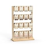 ORLESS Schmuck-Display für Verkäufer, Ohrring-Präsentationsständer zum Verkauf, Halsketten-Präsentationshalter zum Verkauf, Ohrringhalter für Armbänder, Ringe, Schmucktürme, Naturholz (16 Haken)