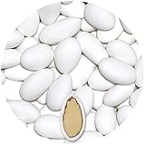 EinsSein 1kg Feinste italienische Mandeltradition Hochzeitsmandeln weiss matt - 65 Gastgeschenke/Kilo - Zuckermandeln Bonboniere Hochzeit Taufmandeln Taufe Kommunion Mandeln Nikah Sekeri