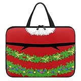 Treer Laptoptasche 10-17 Zoll, Rote Weihnachten Handtasche Damen Herren, Laptop Tasche mit Reißverschluss, Wasserdichte Tragetasche Laptop Rucksack, Notebook Tasche für Business (Rot 7,13 Zoll)