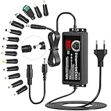 SoulBay 72W 3-24V Universal Netzteil, Universal AC/DC Adapter Ladegerät mit 14pcs DC Tipps & Reverse Polarity Kabel für CCTV Kamera LED Streifen Haushaltselektronik - 3000mA Max.