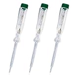 O4L Einpoliger Spannungsprüfer/Phasenprüfer mit fest integrierter Glimmlampe, Schraubendreherklinge und Ansteckclip aus Metall, Made in Germany, 3 Stück