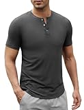 Svanco Henley T-Shirt Herren Kurzarm Leicht Casual Slim Fit Sommer Tee Shirts Rundhals Hemden Mit Knopfleiste