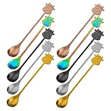 ERINGOGO 10Stücke Rührlöffel Langem Ergonomische Wiederverwendbare Löffel für Pudding Latte Macchiato Desserts Spülmaschinenfest für Zuhause