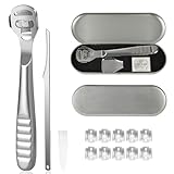 URAQT Hornhauthobel Fußschaber,Fußfeile Hornhautentferner Füße Hornhautrasierer,Edelstahl Fußraspel Harte Haut Ferse Hornhautentfernung Pediküre Set für Hand Füße Fußpflege