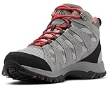 Columbia Redmond III Mid WP wasserdichte Wanderstiefel für Damen, Grau (Steam x Red Coral), 38 EU