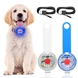 UNISOPH 2 Stück Sicherheit Haustier Lichter, USB Wiederaufladbar LED Licht Leuchtanhänger Hund, 3 Blinkmodis Wasserdichte Blinklicht Hund für Hunde, Katzen（blau+weiß）