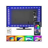 LED-Lichtstreifen für TV, USB-TV-Hintergrundbeleuchtungs-Kit mit Fernbedienung, App-Steuerung, Synchronisation zur Musik, 5050 RGB Smart LED Bias Beleuchtung für HDTV (2 m für 32-42 Zoll Fernseher