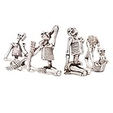 Gcljlmy Kreative Yoga-Totenkopf-Figur, personalisierte Sammelfiguren, grundlegende Yoga-Pose, Skelett-Skulptur, Statue, Kunstharz, Handwerk für Regale, Tisch, Schreibtisch, Dekoration