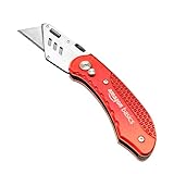 Amazon Basics Robustes Universalmesser mit Aluminiumgehäuse, Rot