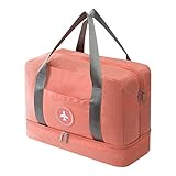 Sporttasche Trocken Nass Trennung Schwimmtasche Wasserdicht Reisetasche Badetasche Waschtasche für Fitnessstudio, Pool, Strand, Urlaub, Reise, Outdoor Sport (Orange)
