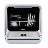 MEDION Mini Geschirrspüler DWT20 (Tischgeschirrspüler, Spülmaschine, 2 Maßgedecke, funktioniert mit/ohne Wasseranschluss, 6 Reinigungsprogramme, Babyflaschen, Startzeitvorwahl, freistehend) silber