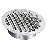 TOVINANNA Edelstahl Lüftungsgitter Abdeckung Flachhaube Regenfest für Wand Deckenmontage Küchen Bad Lüftungsrohr Schutz gegen Regen und Insekten