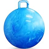 Bedwina Hopper Ball mit Griff für Kinder - Hüpfball Hoppity 20 Zoll (50 cm) für Kinder von 7 bis 9 Jahren, Kangaroo Hop Ball in Blau, Sitzball und Hüpfball