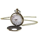Yewseas Vintage Taschenuhr Glatte Quarz Taschenuhr mit Kette Antik Kettenuhr, Antike Kettenuhr mit Arabischen Ziffern für Herren und Damen, Vater, Opa, Geburtstage und Jahrestage
