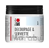 Marabu 11400075843 - Transparenter Lack und Kleber für Serviettentechnik, matt, 500 ml Dose, auf Wasserbasis, Wetterfest und lichtbeständig, auch für Bügeltechnik