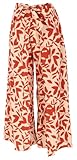 GURU SHOP Palazzohose, Weite Boho Sommerhose, Baumwoll Hosenrock - Rost/beige, Damen, Baumwolle, Size:L/XL