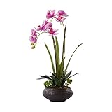 Getrocknete blumen Chinesisch-Art Hotel Villa Künstliche Schmetterling Orchidee, künstliche Blumen Bonsai Keramik Blumentopf Künstliche Topfpflanze, Weichblumenschmuck Künstliche Pflanze Set künstlich