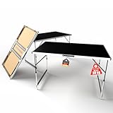 BigDean Tapeziertisch Set 3-teilig Multifunktionstisch höhenverstellbar & klappbar 100x60 cm- robuster Flohmarkttisch & Campingtisch – jeweils max. 30 kg belastbar