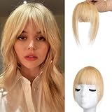 Pony-Haarverlängerung, 100% Echthaar, mit Clip, für den täglichen Gebrauch, gebogener Pony für den täglichen Gebrauch, 18 Stück