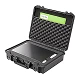 TomCase wasserdichter Outdoor Koffer für Notebook/Laptop bis 17' und Zubehör; bruchfester Hartschalenkoffer mit konfigurierbarem Rasterschaumstoff