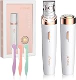 Mini Epilierer für Frauen, Gesichtshaarentferner für Frauen 2 in 1, kabelloser elektrischer Gesichtsrasierer Damen mit LED-Licht, Haarentfernungsgerät für Gesicht, Achselhöhle, Bein, Arme, Bikini