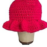 TONXX Handgefertigter Eimerhut, Elegante Mützen, bunter Cloch-Stil für Damen, Party, Volanthut, gestrickter Eimerhut