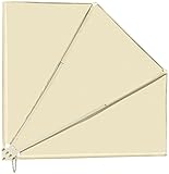 Royal Gardineer Balkon Sichtschutzfächer: Balkon-Sichtschutz-Fächer, 160 x 140 cm, beige (Sichtschutzfächer Terrasse, Balkonfächer Geländerbefestigung, Sonnenschirm Balkongeländer)