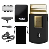 Wahl Travel Shaver Gold Edition- Schnurloser und wiederaufladbarer Elektrorasierer für Männer, ideal für Reisen, zum Schneiden von Haaren und Bart, kompakt und tragbar