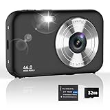 Digitalkamera 1080P 44MP Fotokamera 16X Digitalzoom Kamera, Vlogging Fotoapparat Kompaktkamera mit 2,4' LCD Bildschirm