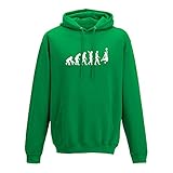 Hoodie Evolution Basketball Dunking Sport Jordan NBA 10 Farben Herren XS - 5XL DBB Alba Brose 46ers Olympia Bulls Celtics Spurs, Größe:L, Farbe:grün - Logo Weiss